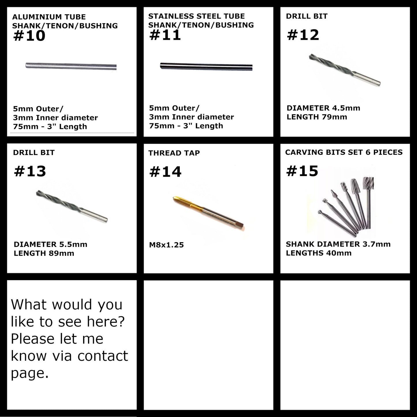 TENONS SHANKS BUSHINGS