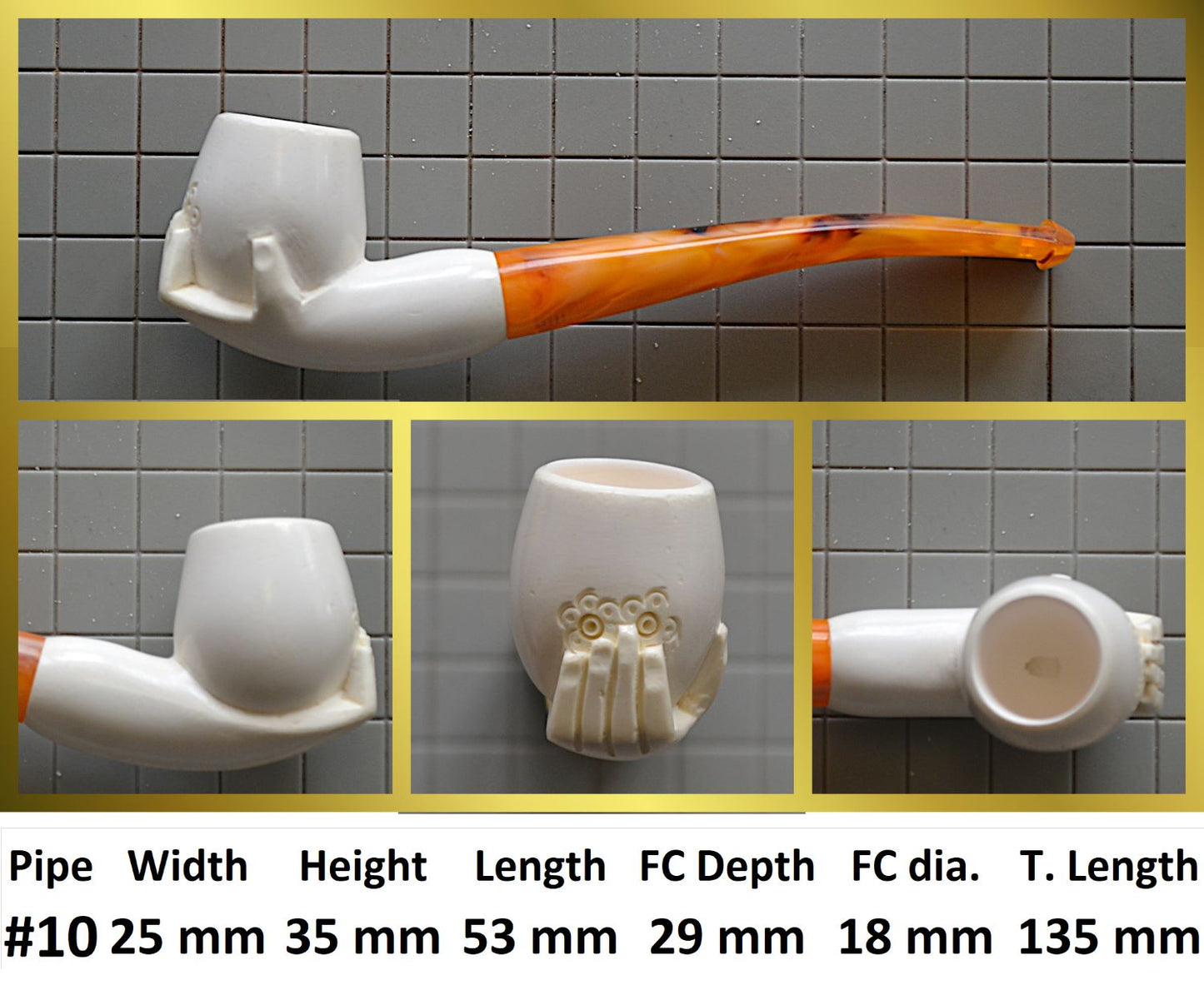 GENUINE MEERSCHAUM HANDMADE PIPES GR#3
