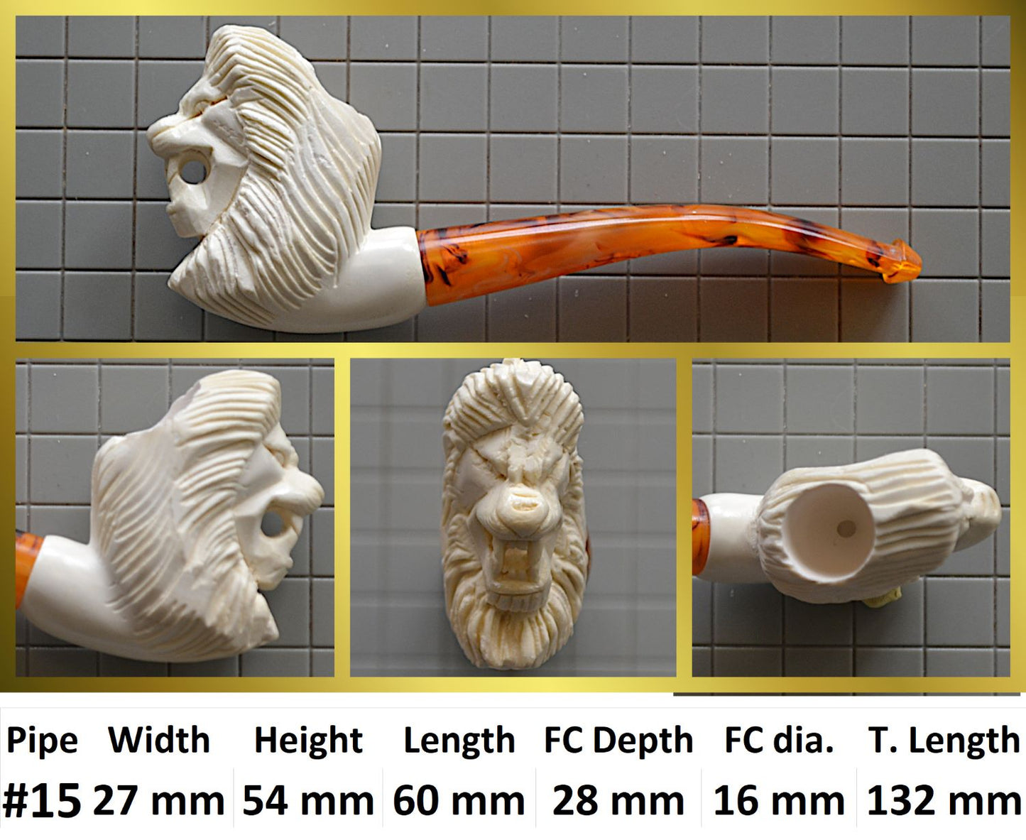 GENUINE MEERSCHAUM HANDMADE PIPES GR#3