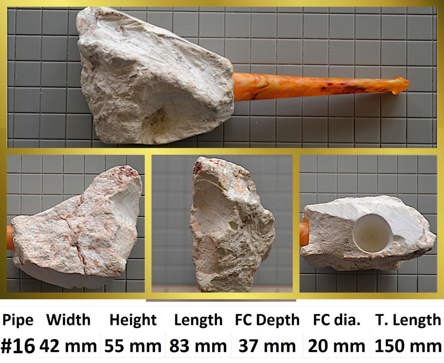 GENUINE MEERSCHAUM HANDMADE PIPES GR#3