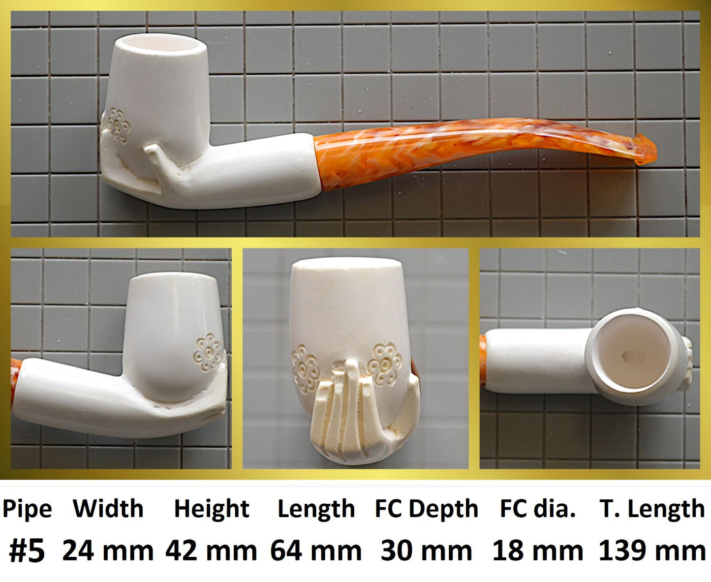 GENUINE MEERSCHAUM HANDMADE PIPES GR#3