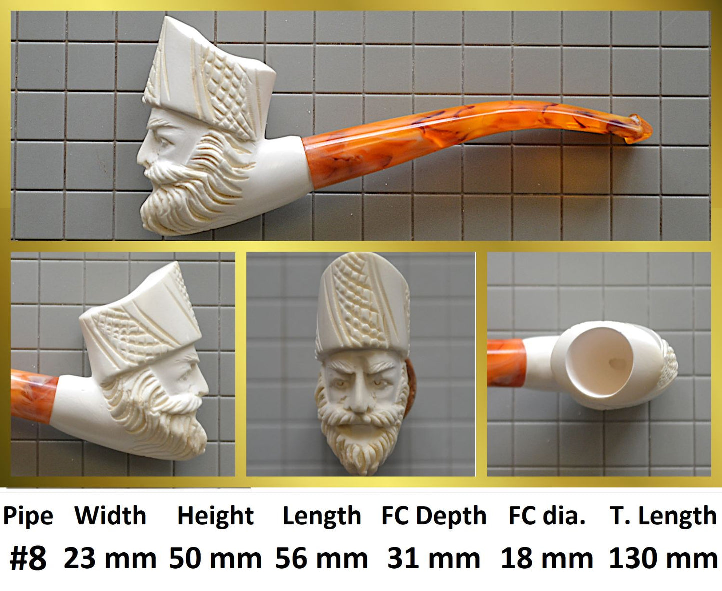 GENUINE MEERSCHAUM HANDMADE PIPES GR#3