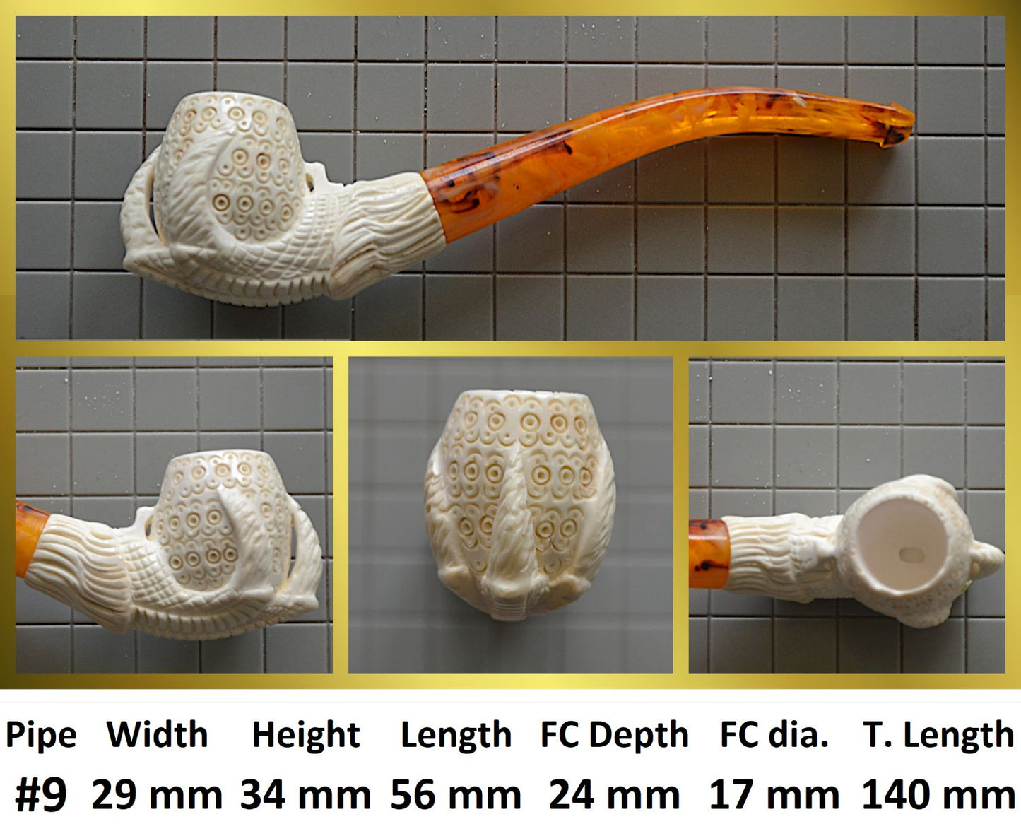 GENUINE MEERSCHAUM HANDMADE PIPES GR#3
