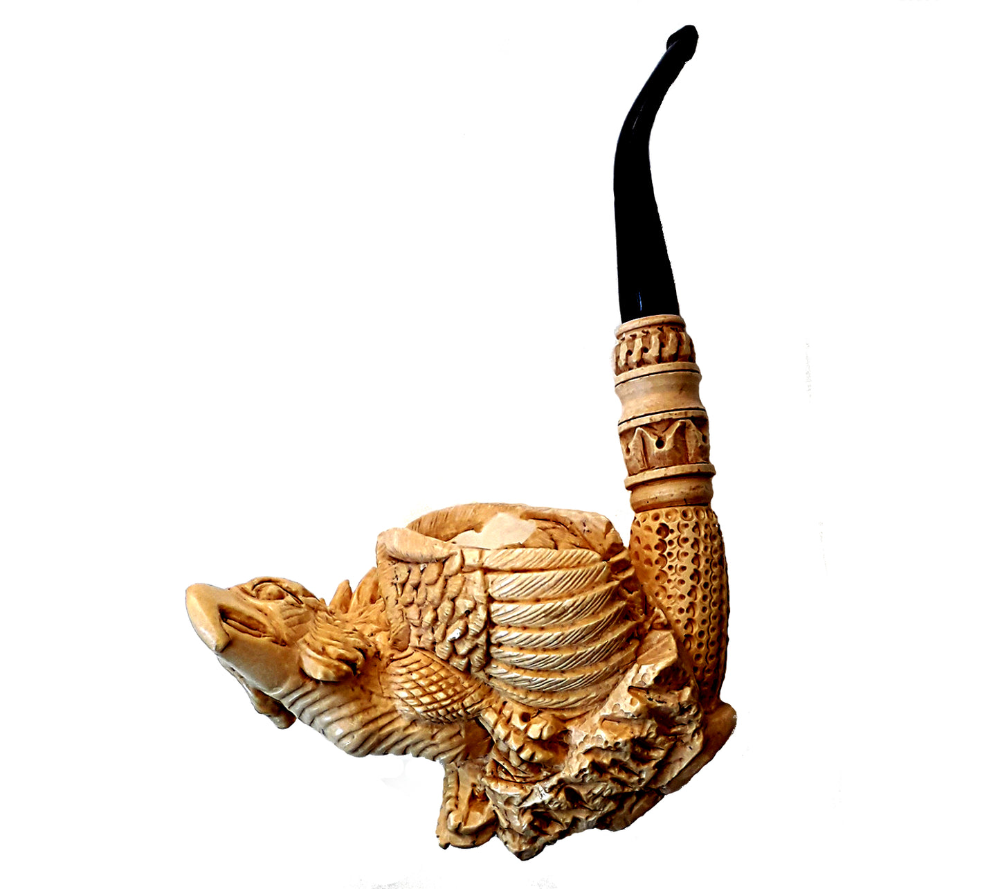 #2 GRIFFON GENUINE BLOCK ART PIECE HAND CARVED MEERSCHAUM PIPE