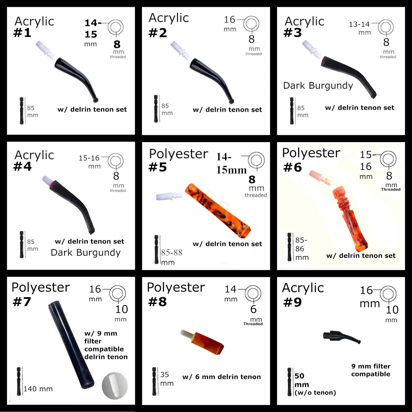 SMOKING PIPE MOUTHPIECES