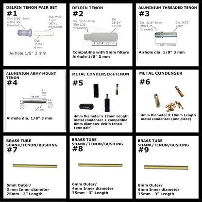 TENONS SHANKS BUSHINGS