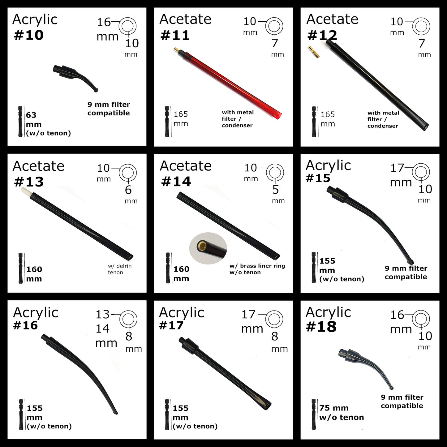 SMOKING PIPE MOUTHPIECES