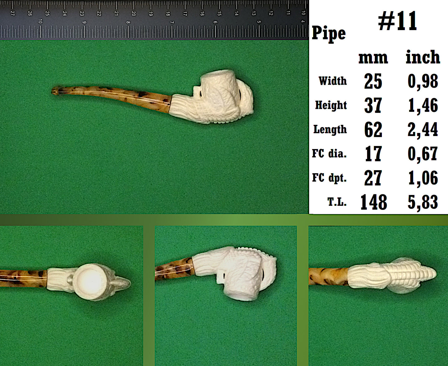 GENUINE MEERSCHAUM HANDMADE  PIPES BATCH#2