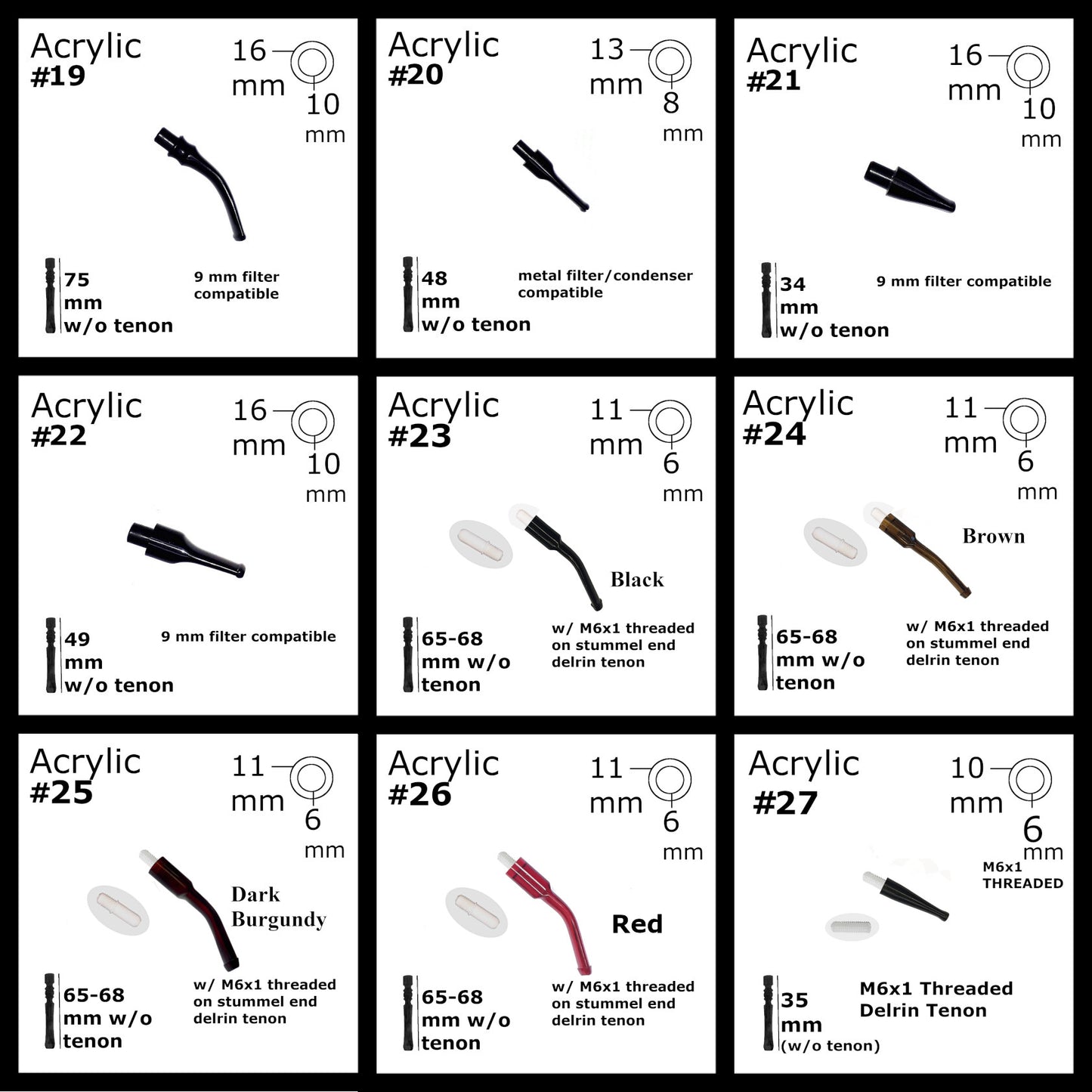SMOKING PIPE MOUTHPIECES
