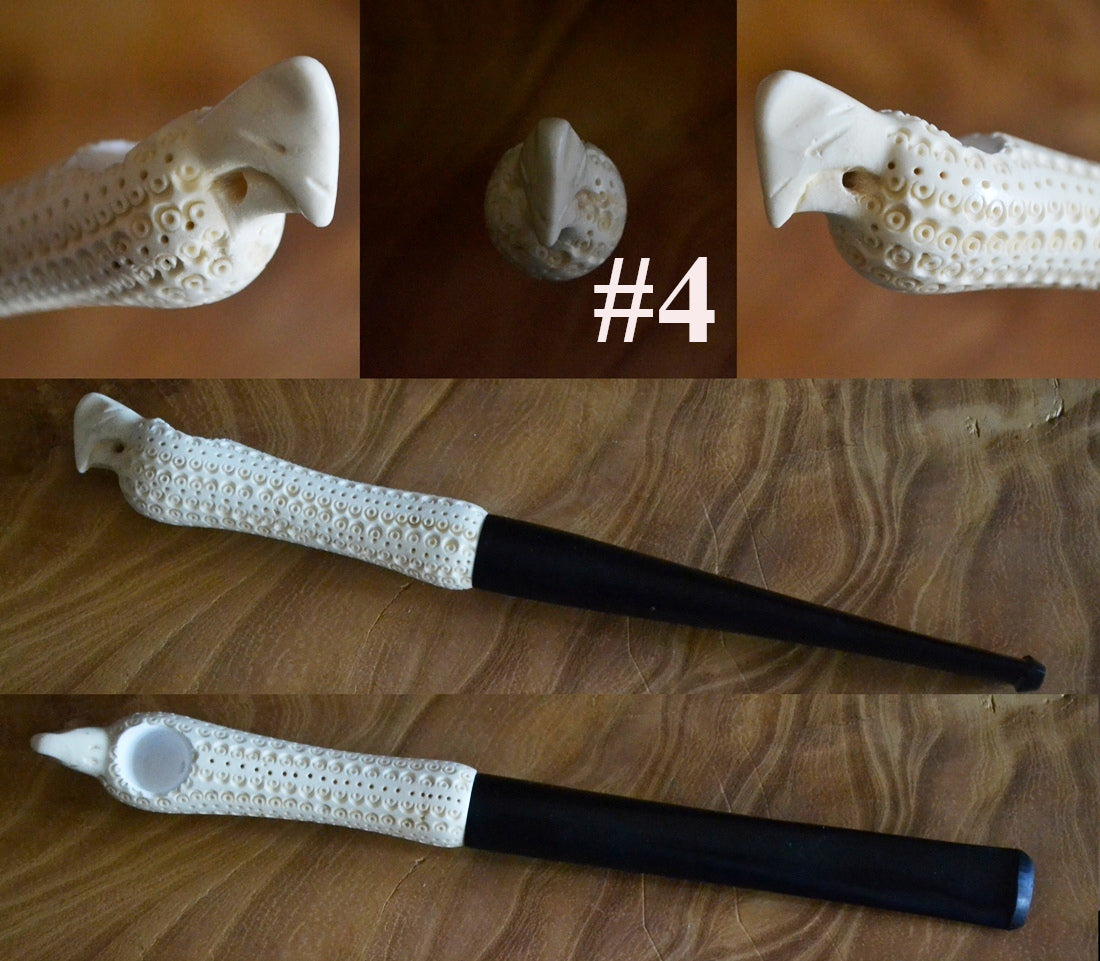 GENUINE BLOCK HAND CARVED MEERSCHAUM KISERU - MEDWAKH - MINI PIPE