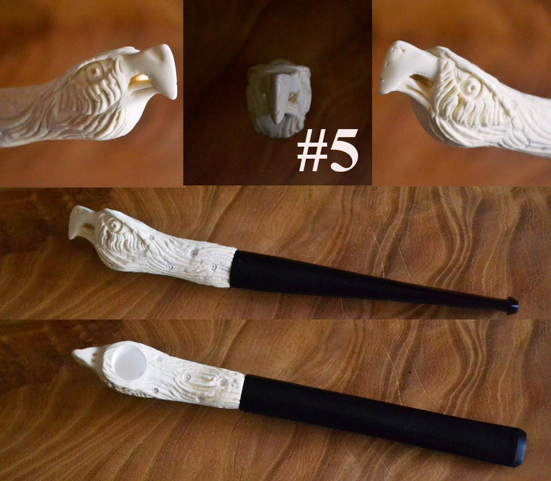 GENUINE BLOCK HAND CARVED MEERSCHAUM KISERU - MEDWAKH - MINI PIPE