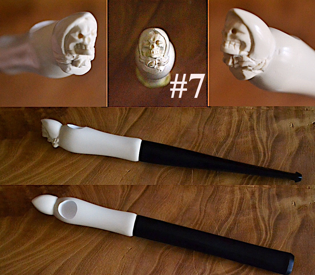 GENUINE BLOCK HAND CARVED MEERSCHAUM KISERU - MEDWAKH - MINI PIPE