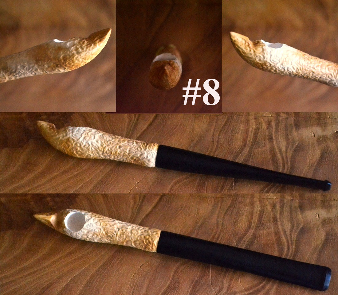 GENUINE BLOCK HAND CARVED MEERSCHAUM KISERU - MEDWAKH - MINI PIPE