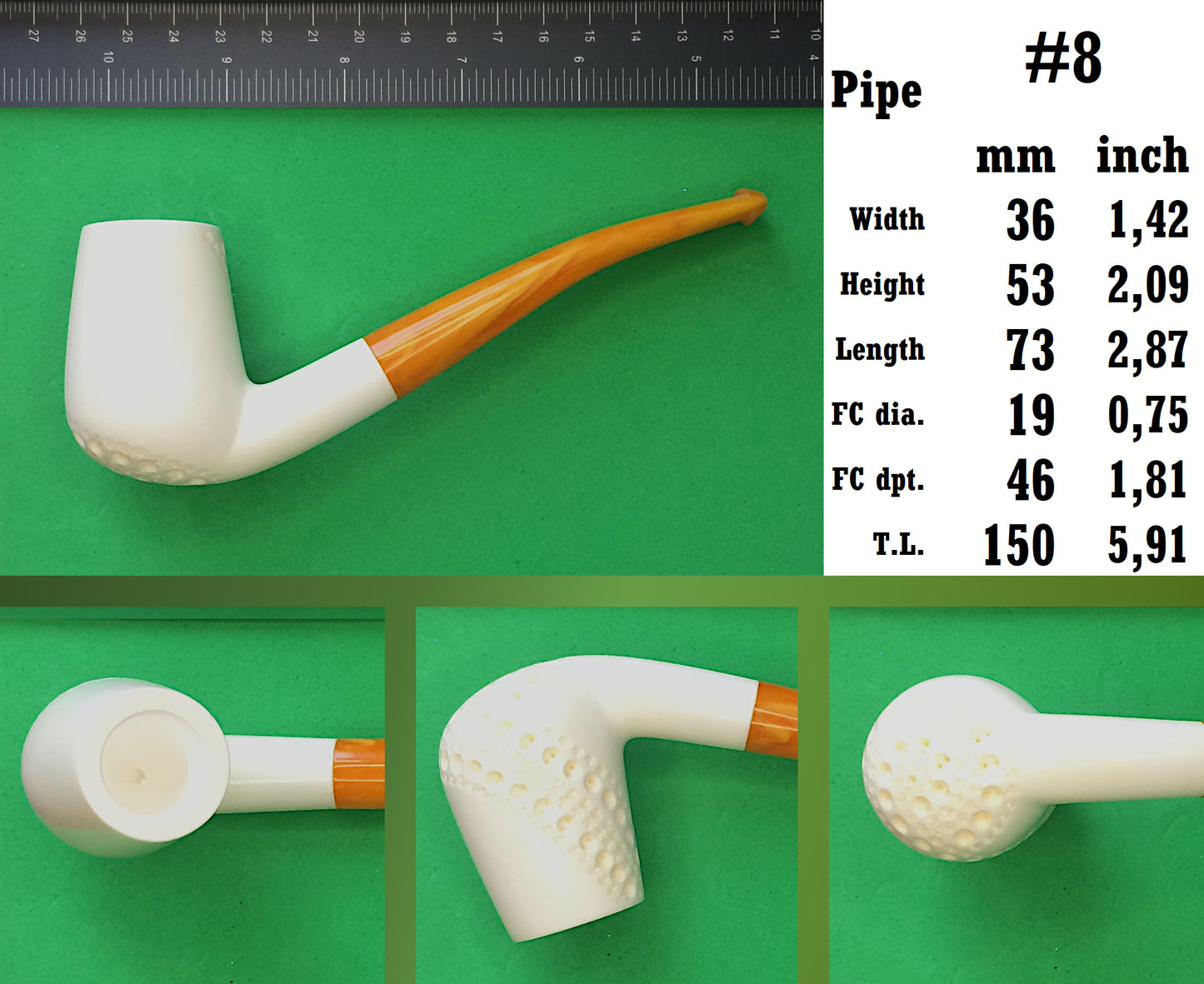 GENUINE MEERSCHAUM HANDMADE  PIPES BATCH#2