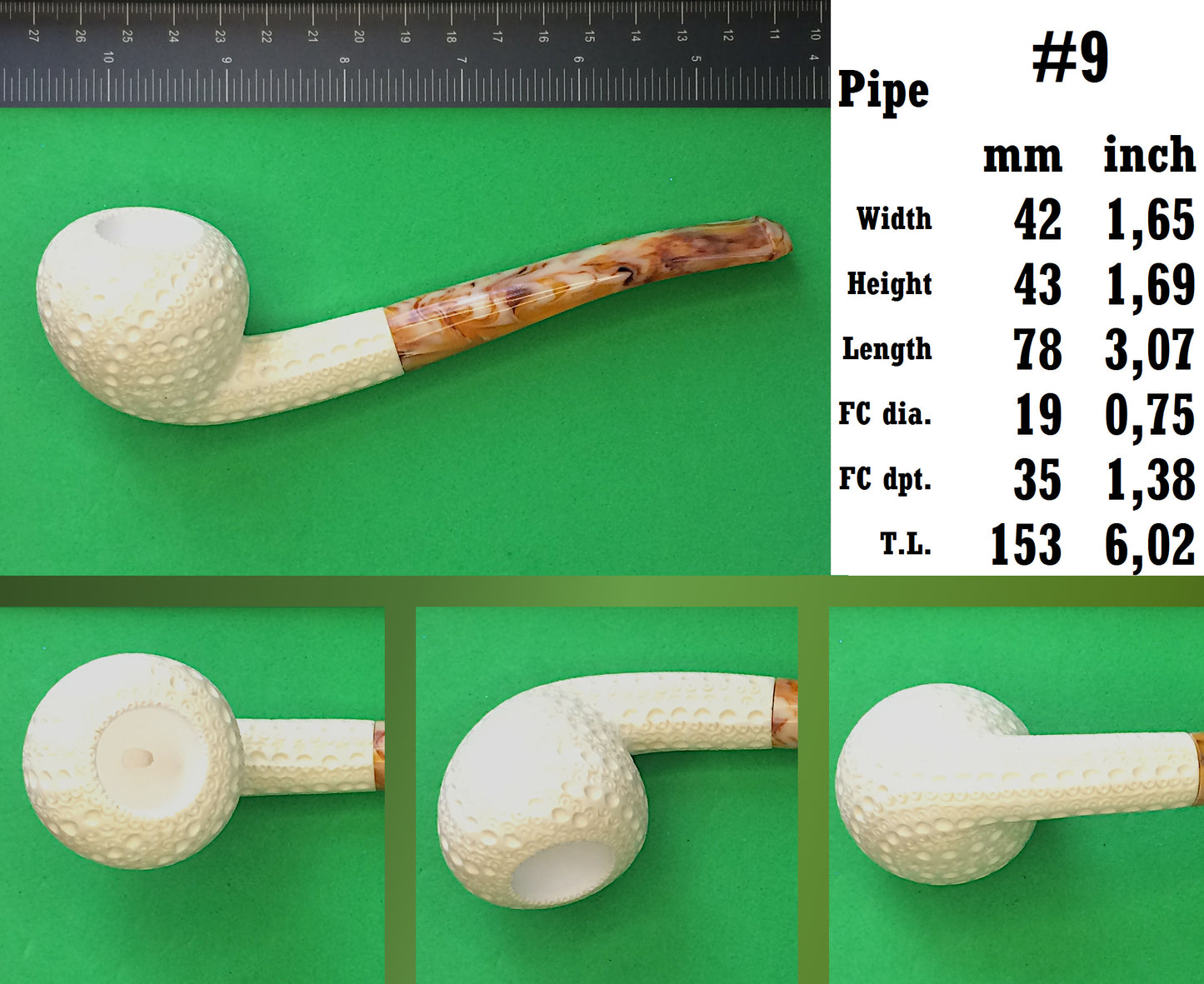 GENUINE MEERSCHAUM HANDMADE  PIPES BATCH#2