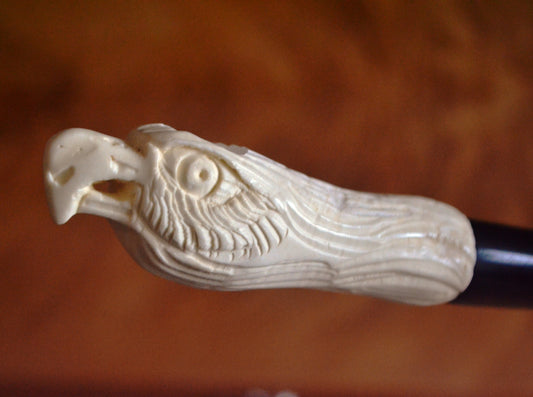 GENUINE BLOCK HAND CARVED MEERSCHAUM KISERU - MEDWAKH - MINI PIPE
