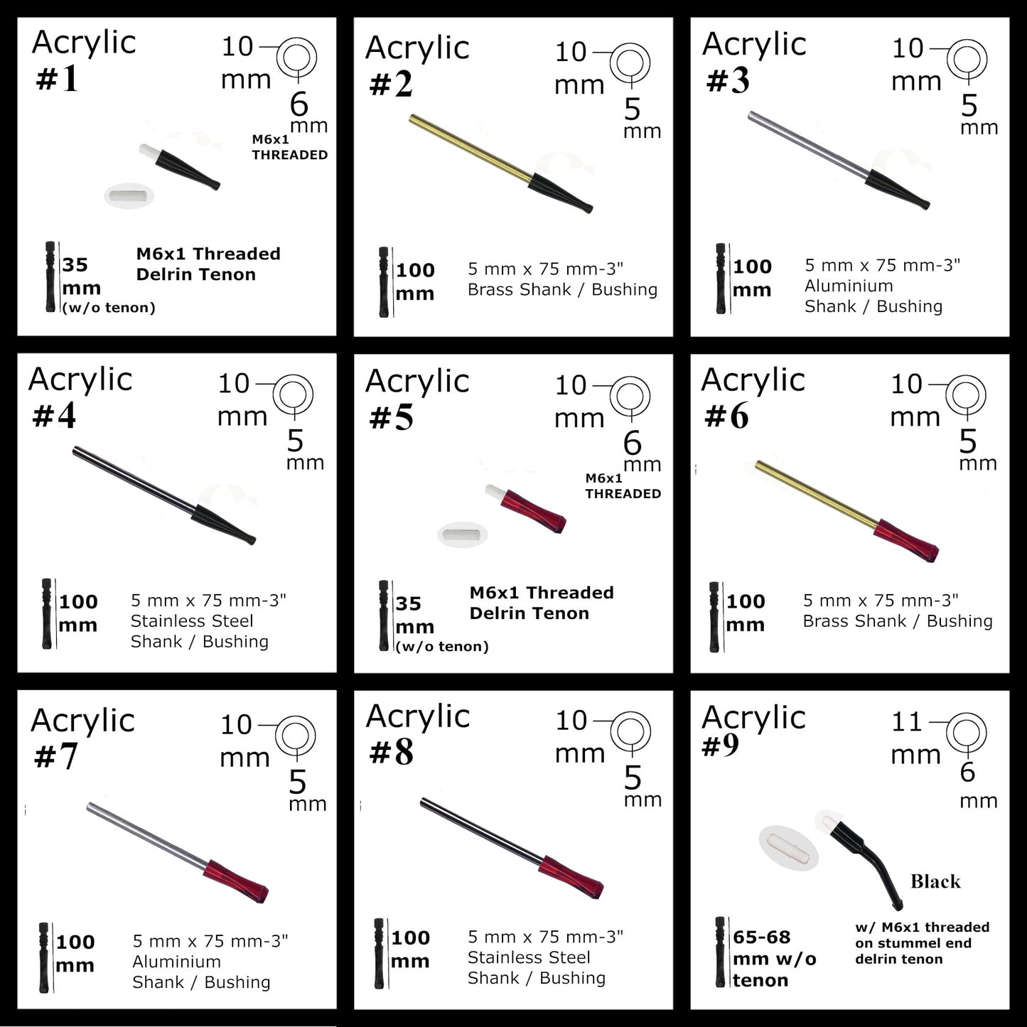 METAL SHANK SMOKING PIPE STEMS