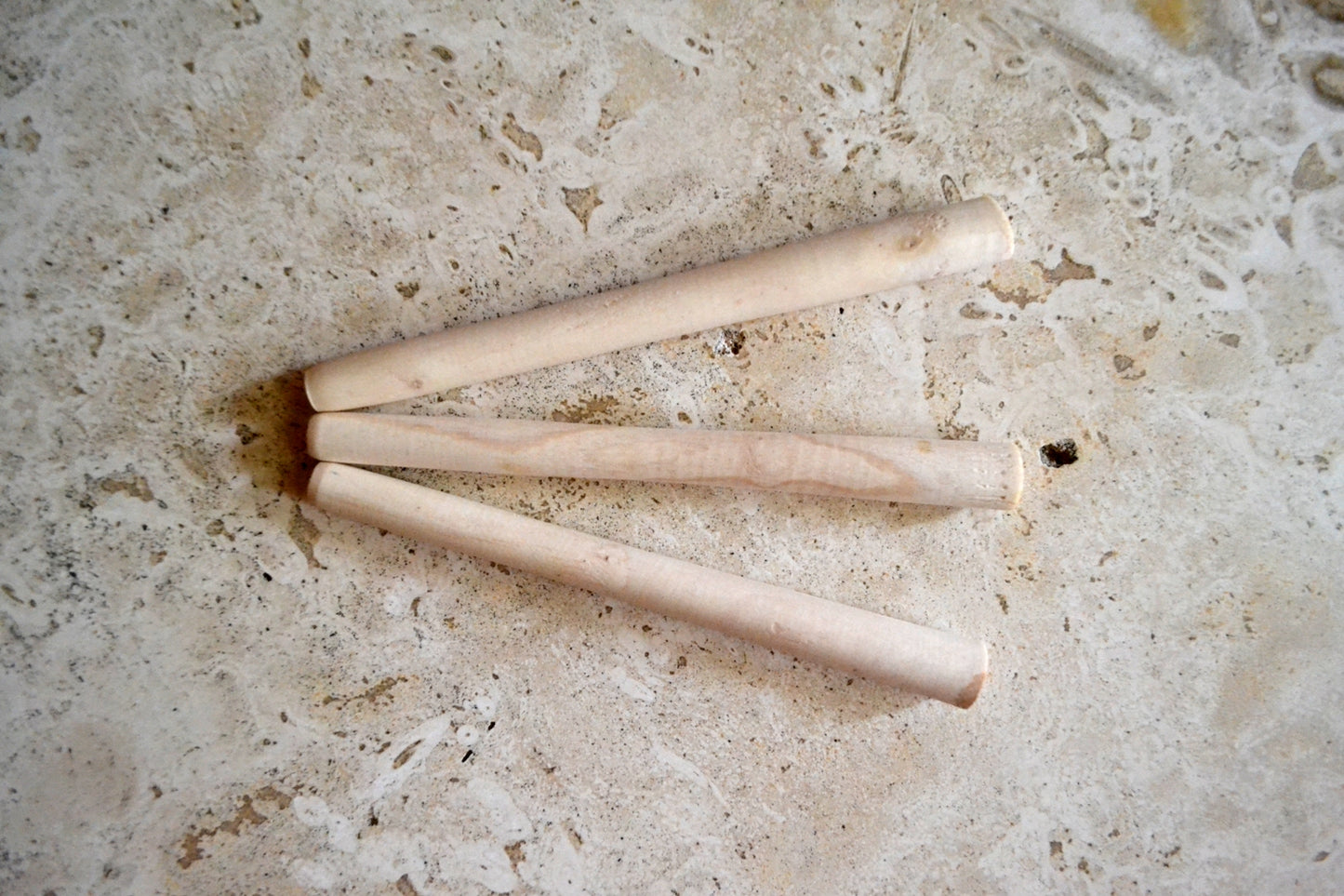 SMOKING PIPE SHANK EXTENSION. 3 PCS LOT. MADE OUT OF BERBERIS HARD WOOD.