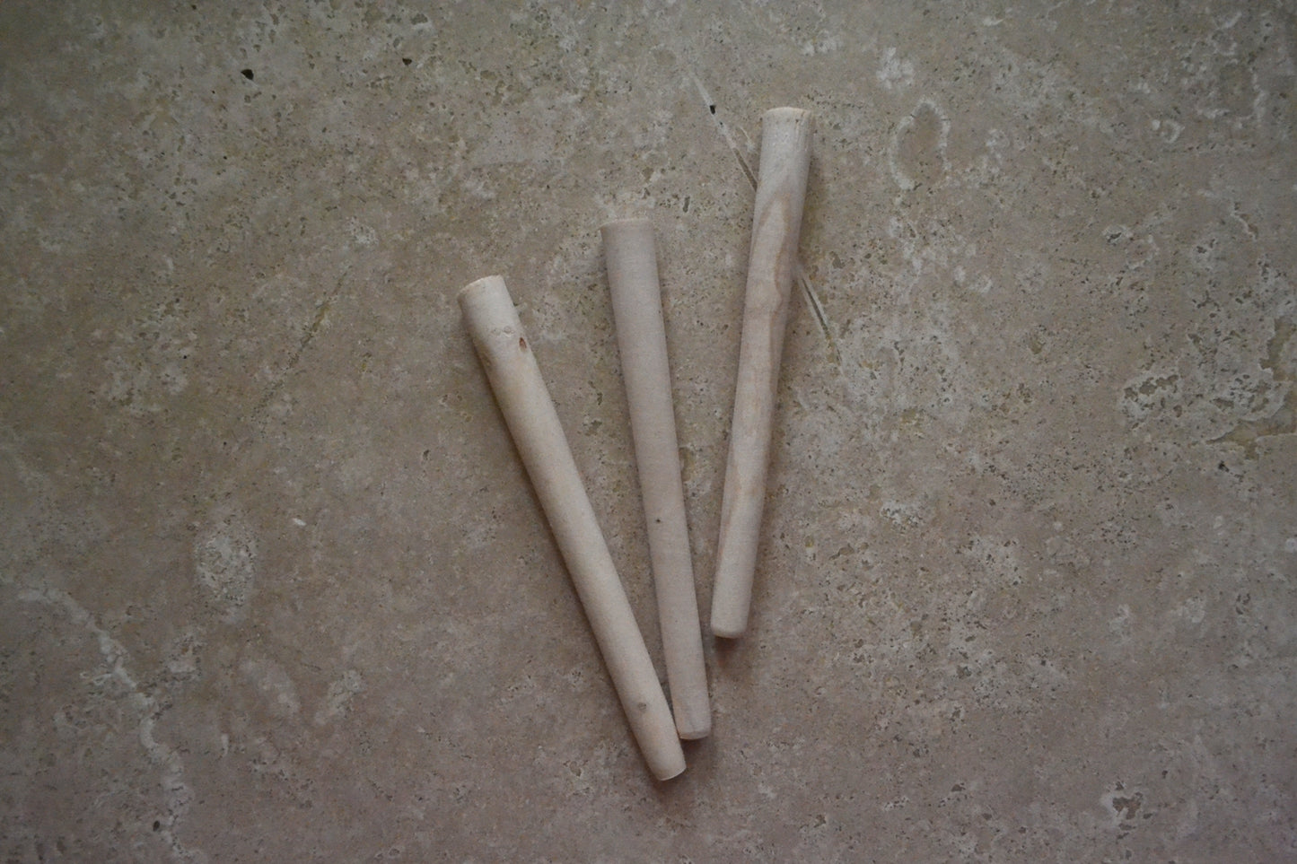SMOKING PIPE SHANK EXTENSION. 3 PCS LOT. MADE OUT OF BERBERIS HARD WOOD.
