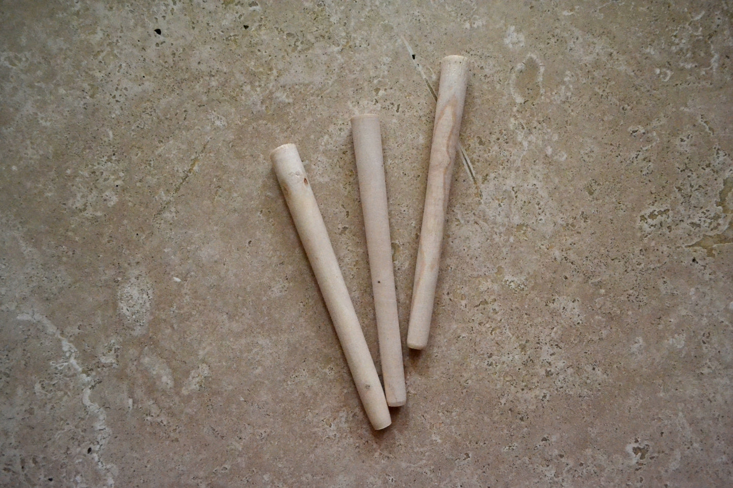 SMOKING PIPE SHANK EXTENSION. 3 PCS LOT. MADE OUT OF BERBERIS HARD WOOD.