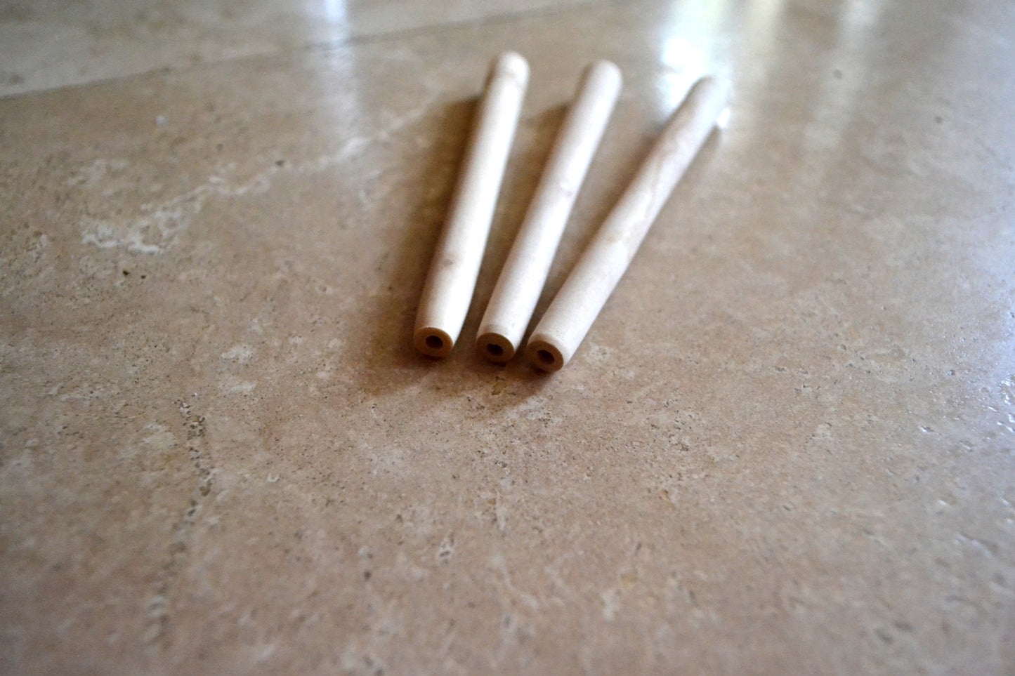SMOKING PIPE SHANK EXTENSION. 3 PCS LOT. MADE OUT OF BERBERIS HARD WOOD.