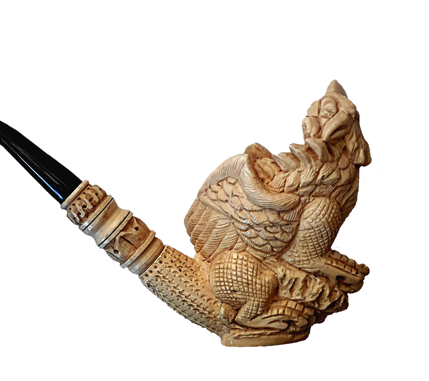 #2 GRIFFON GENUINE BLOCK ART PIECE HAND CARVED MEERSCHAUM PIPE